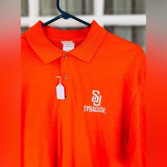 Gildan Men’s Large Syracuse Activewear Heavyweight UltraBlend Short Sleeve Polo - Picture 4 of 7